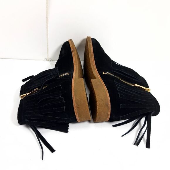 Kate Spade women's Betsie Too Fringed Black Suede Ankle Boots Booties US 9,5M - Picture 10 of 14